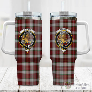 MacFie Dress Tartan and Family Crest Tumbler with Handle