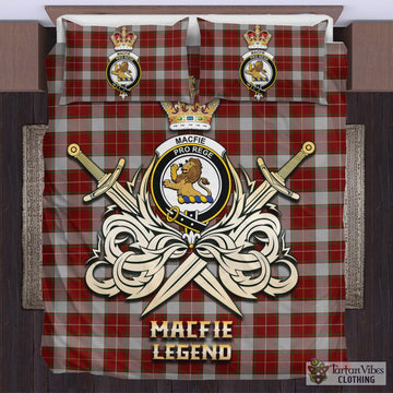 MacFie Dress Tartan Bedding Set with Clan Crest and the Golden Sword of Courageous Legacy
