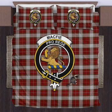 MacFie Dress Tartan Bedding Set with Family Crest
