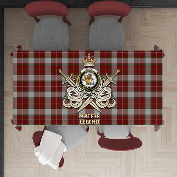 MacFie Dress Tartan Tablecloth with Clan Crest and the Golden Sword of Courageous Legacy