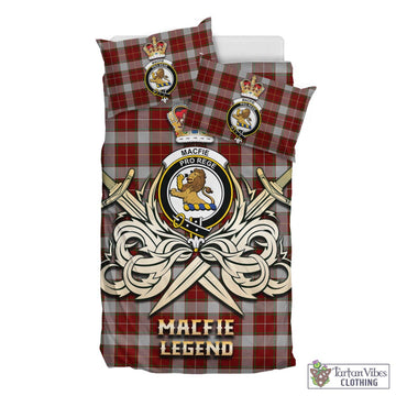 MacFie Dress Tartan Bedding Set with Clan Crest and the Golden Sword of Courageous Legacy