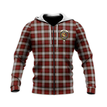 MacFie Dress Tartan Knitted Hoodie with Family Crest