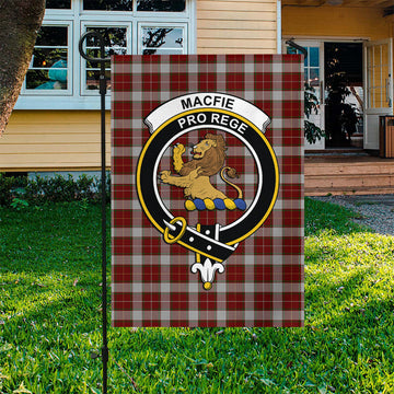 MacFie Dress Tartan Flag with Family Crest