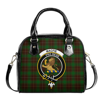 MacFie Hunting Tartan Shoulder Handbags with Family Crest