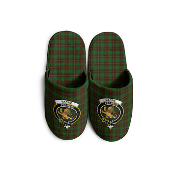 MacFie Hunting Tartan Home Slippers with Family Crest