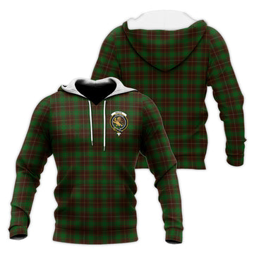 MacFie Hunting Tartan Knitted Hoodie with Family Crest