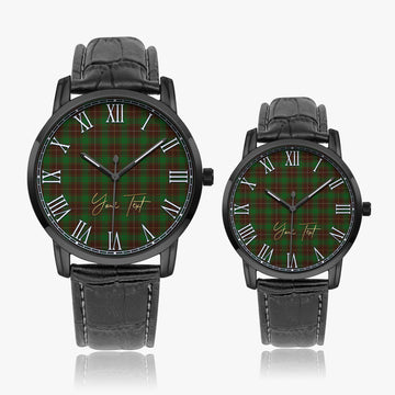 MacFie Hunting Tartan Personalized Your Text Leather Trap Quartz Watch