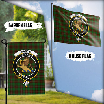 MacFie Hunting Tartan Flag with Family Crest