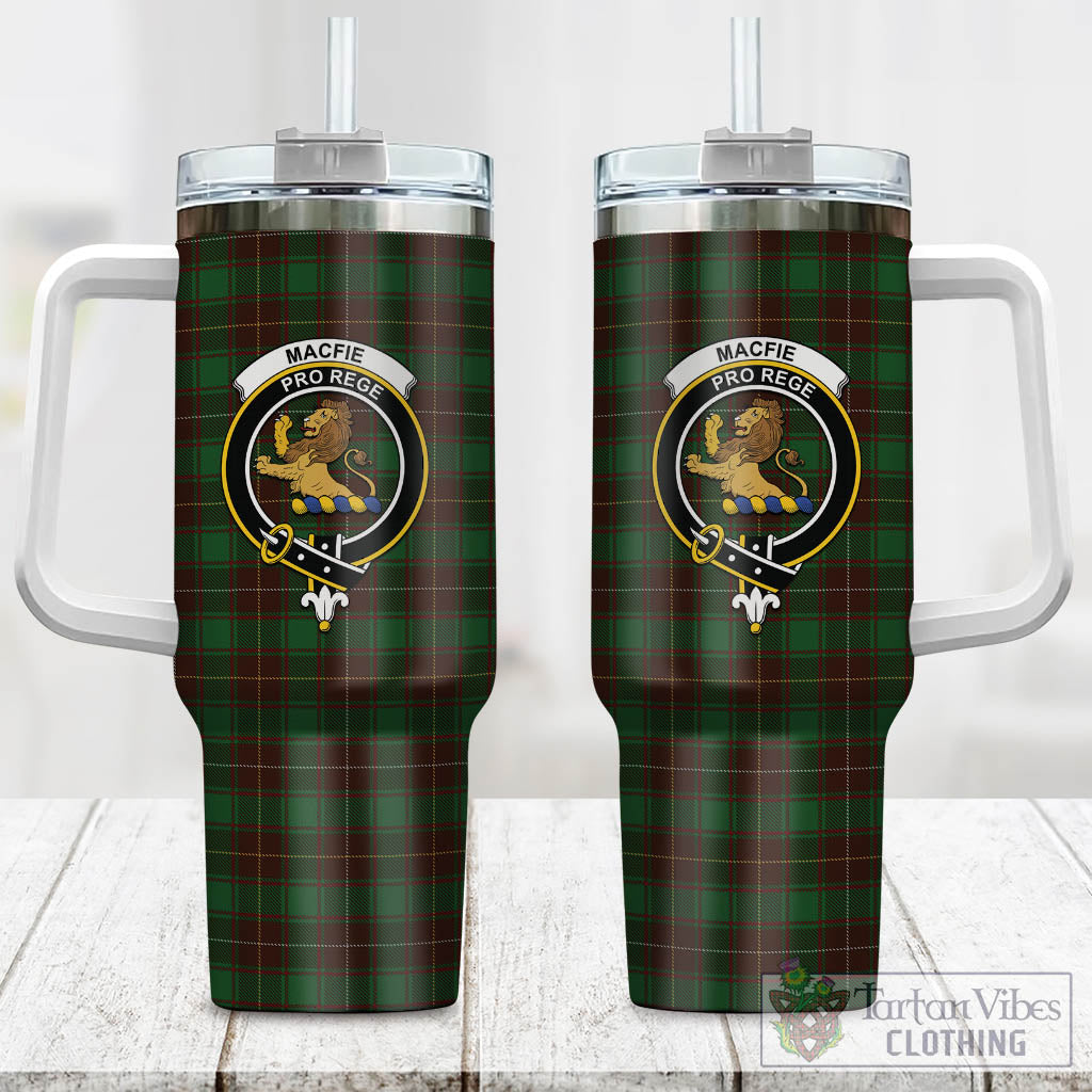 Tartan Vibes Clothing MacFie Hunting Tartan and Family Crest Tumbler with Handle