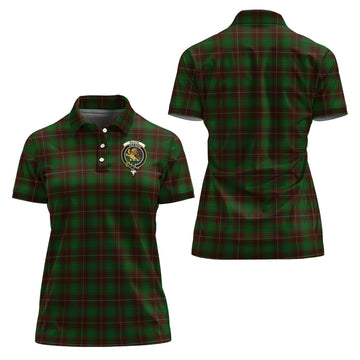 MacFie Hunting Tartan Polo Shirt with Family Crest For Women