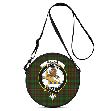 MacFie Hunting Tartan Round Satchel Bags with Family Crest