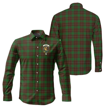 MacFie Hunting Tartan Long Sleeve Button Up Shirt with Family Crest