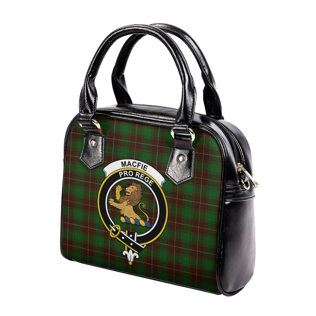MacFie Hunting Tartan Shoulder Handbags with Family Crest - Tartanvibesclothing