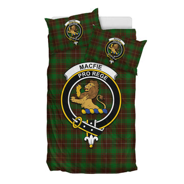 MacFie Hunting Tartan Bedding Set with Family Crest