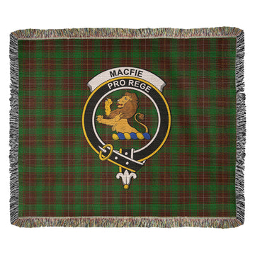 MacFie Hunting Tartan Woven Blanket with Family Crest