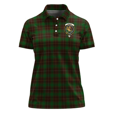 MacFie Hunting Tartan Polo Shirt with Family Crest For Women