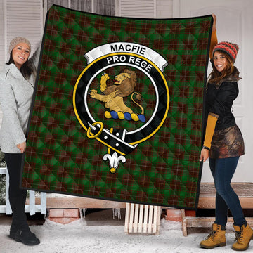 MacFie Hunting Tartan Quilt with Family Crest