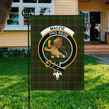 MacFie Hunting Tartan Flag with Family Crest