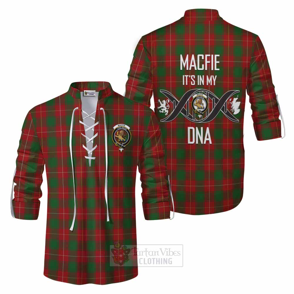 Tartan Vibes Clothing MacFie (McFie) Tartan Ghillie Kilt Shirt with Family Crest DNA In Me Style
