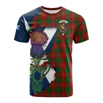MacFie (McFie) Tartan Family Crest Cotton T-shirt Scottish Thistle Celtic Inspired