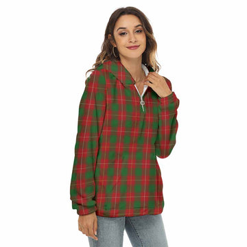 MacFie (McFie) Tartan Women's Borg Fleece Hoodie with Half Zip