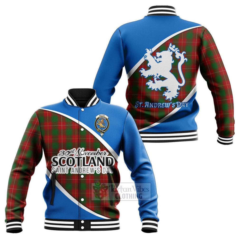 Tartan Vibes Clothing MacFie (McFie) Family Crest Tartan Baseball Jacket Celebrate Saint Andrew's Day in Style