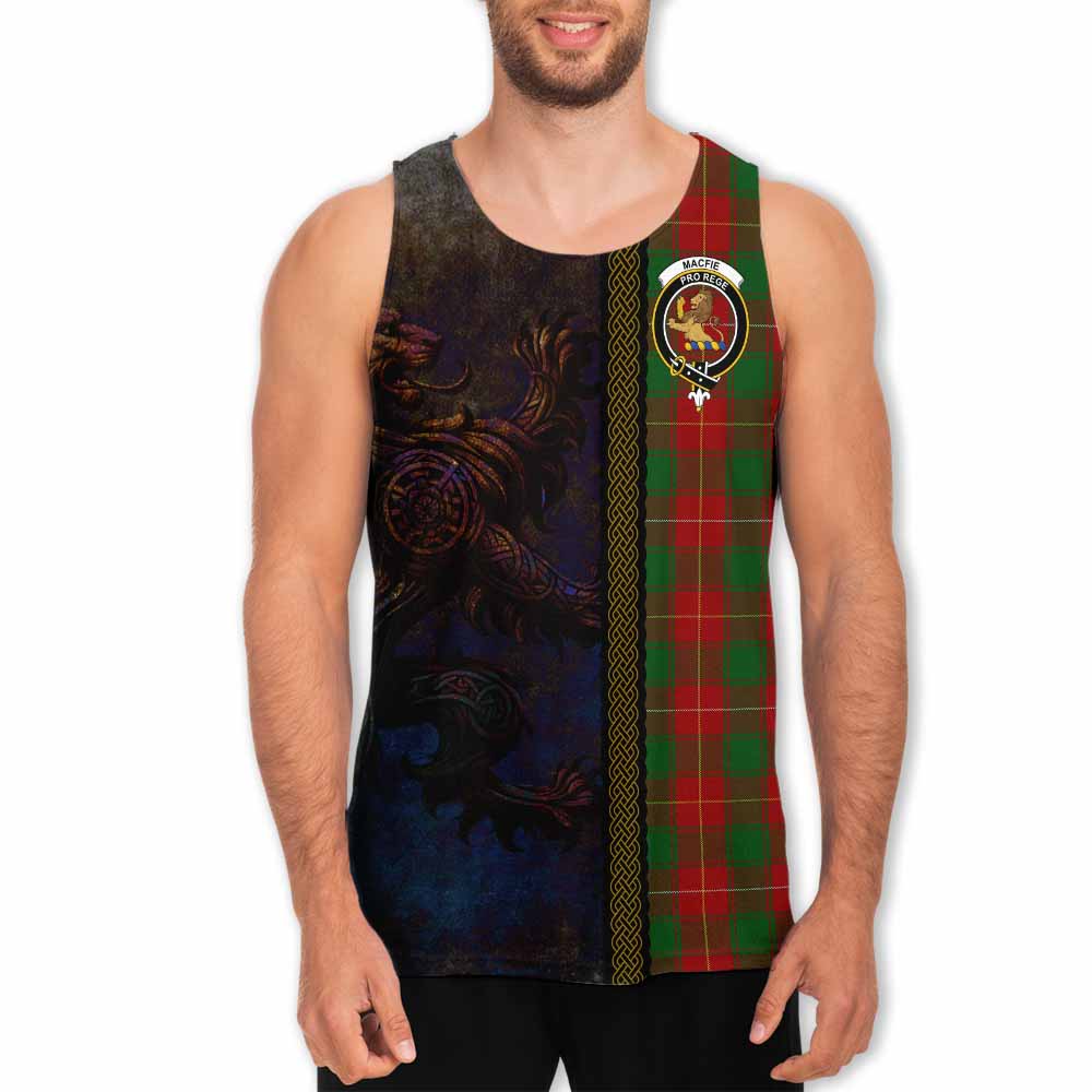 Tartan Vibes Clothing MacFie (McFie) Tartan Family Crest Men's Tank Top Alba Gu Brath Be Brave Lion Ancient Style