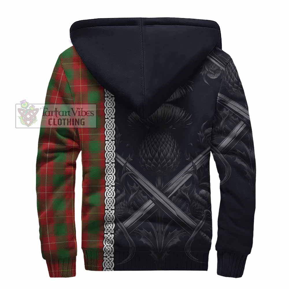 Tartan Vibes Clothing MacFie (McFie) Tartan Sherpa Hoodie with Family Crest Cross Sword Thistle Celtic Vibes