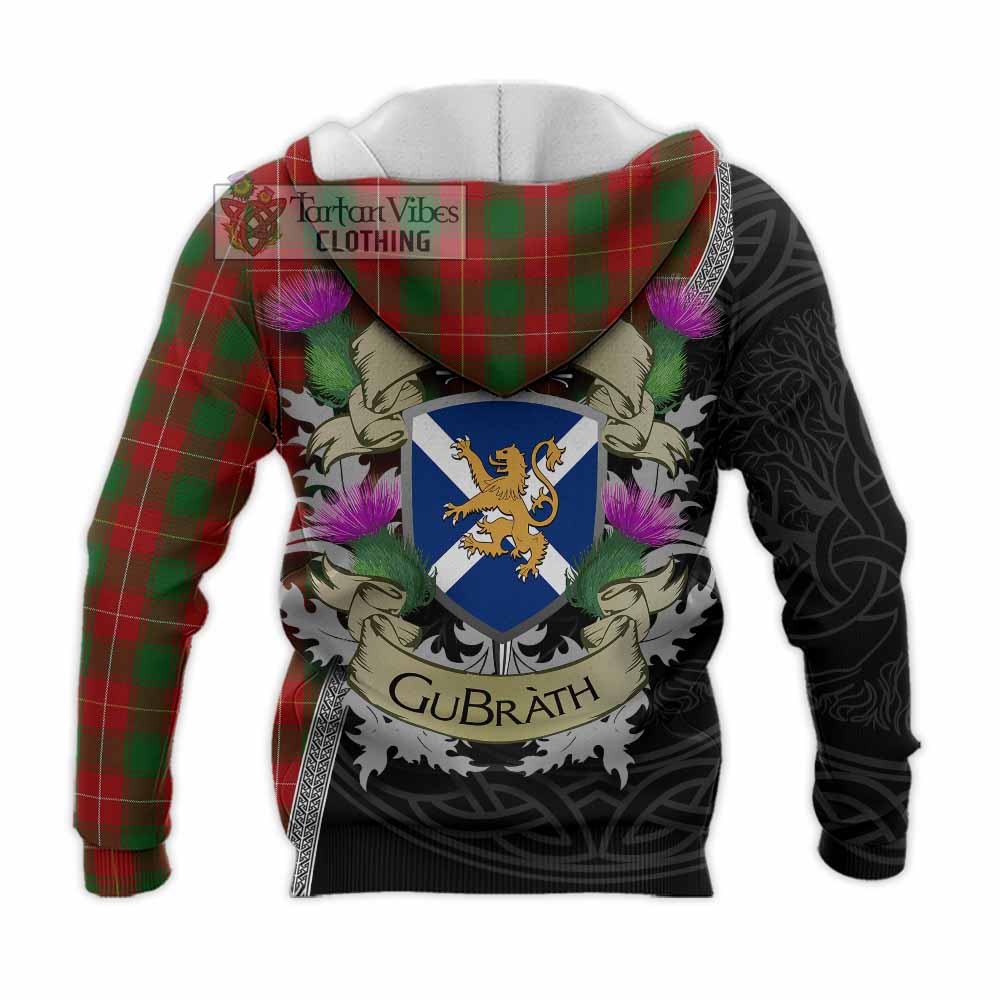 Tartan Vibes Clothing MacFie (McFie) Tartan Family Crest Knitted Hoodie Lion Rampant Royal Thistle Shield Celtic Inspired