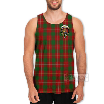 Tartan Vibes Clothing MacFie (McFie) Tartan Men's Tank Top with Family Crest and Bearded Skull Holding Bottles of Whiskey
