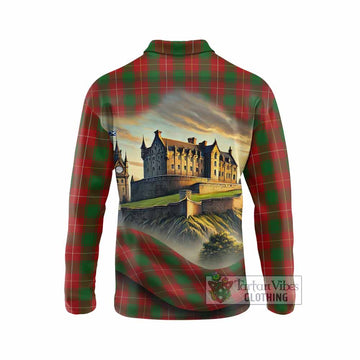 MacFie (McFie) Tartan Family Crest Long Sleeve Polo Shirt with Scottish Ancient Castle Style