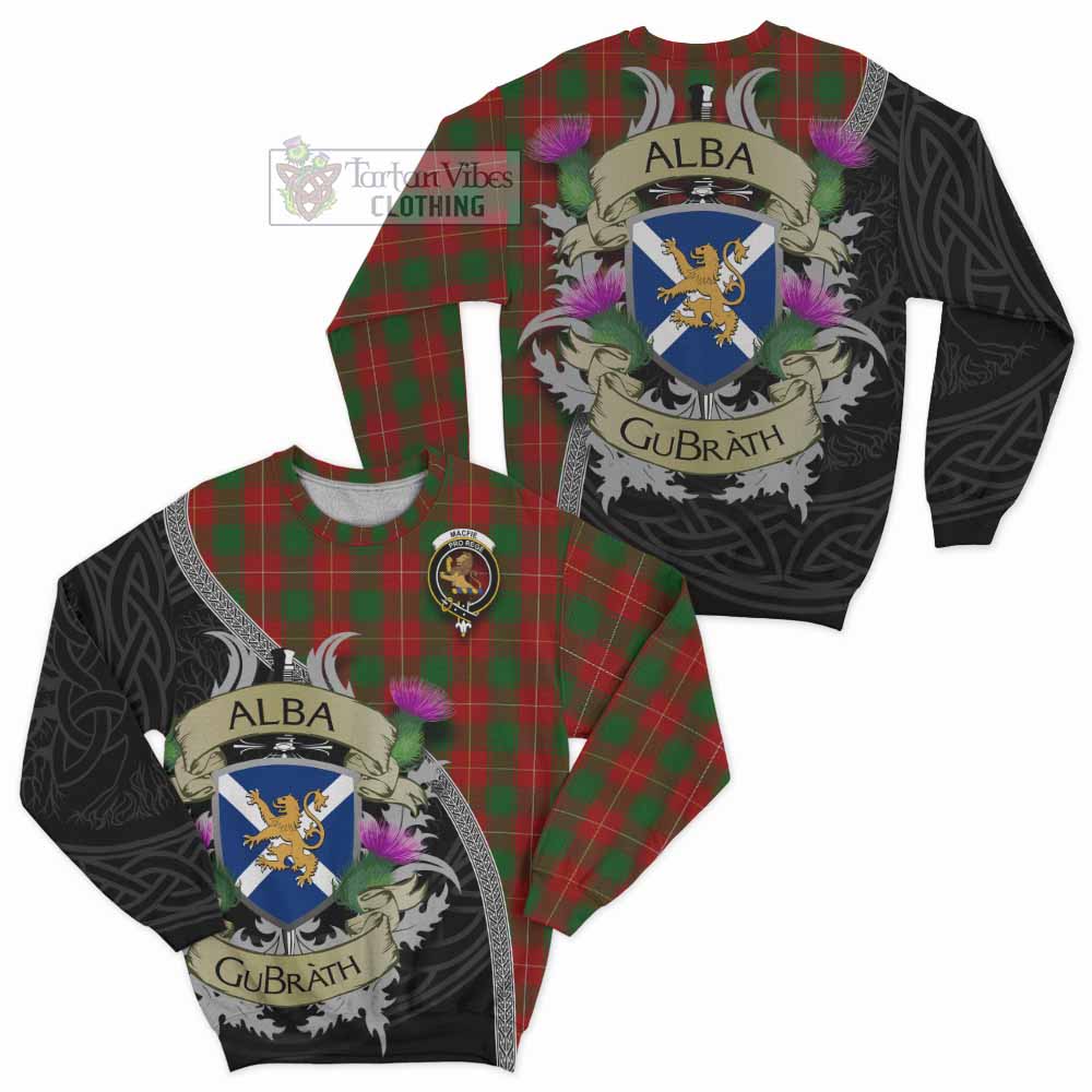 Tartan Vibes Clothing MacFie (McFie) Tartan Family Crest Sweatshirt Lion Rampant Royal Thistle Shield Celtic Inspired