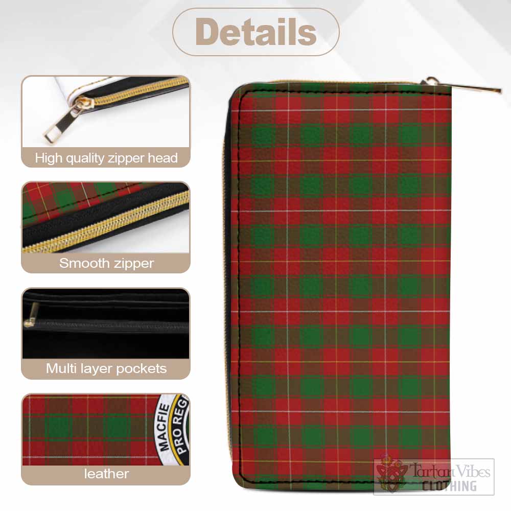 Tartan Vibes Clothing MacFie (McFie) Tartan Women's Leather Wallet with Family Crest