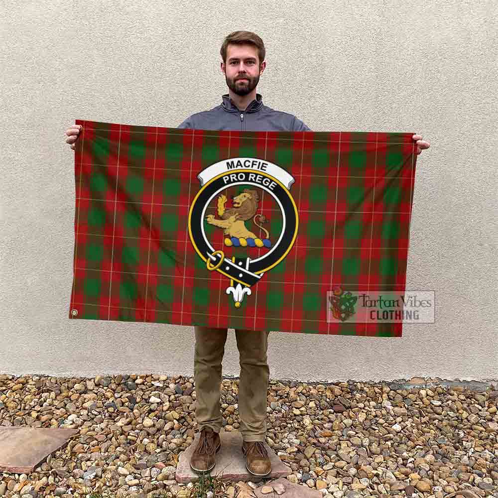 Tartan Vibes Clothing MacFie (McFie) Tartan House Flag with Family Crest