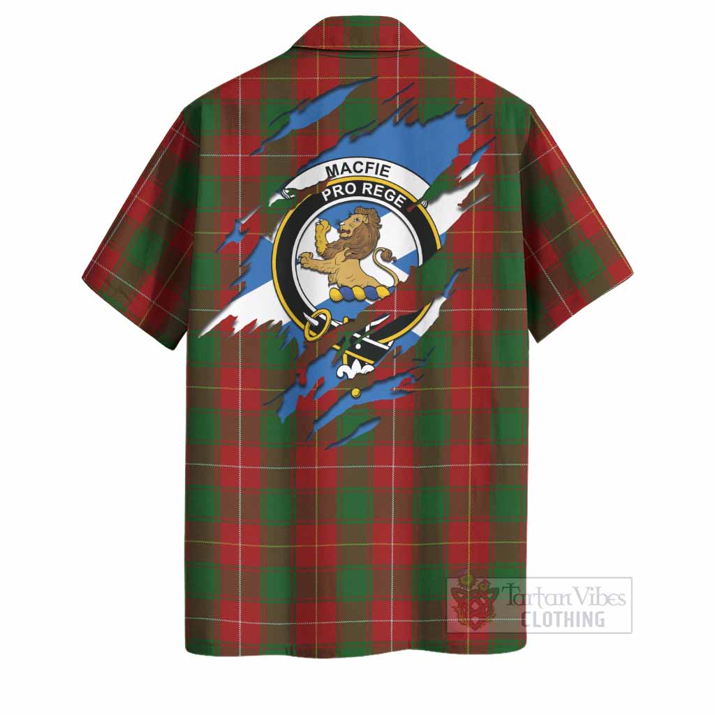 MacFie (McFie) Clan Crest In Me Tartan Hawaiian Shirt Scotland Flag Style