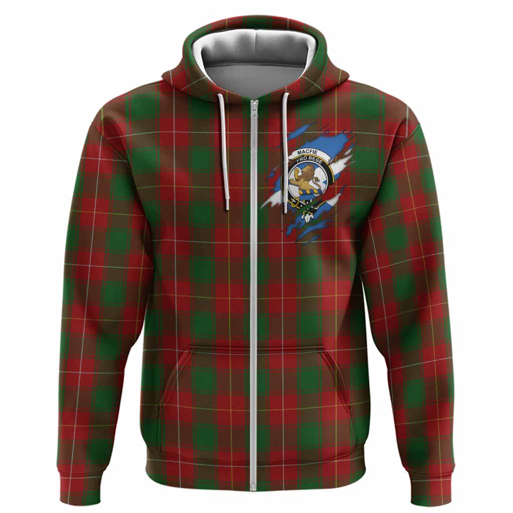 MacFie (McFie) Clan Crest In Me Tartan Hoodie Scotland Flag Style