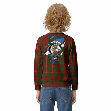 MacFie (McFie) Clan Crest In Me Tartan Kid Knitted Sweatshirt Scotland Flag Style