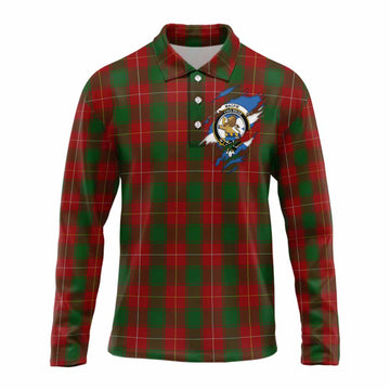 MacFie (McFie) Clan Crest In Me Tartan Long Sleeve Polo Shirt Scotland Flag Style