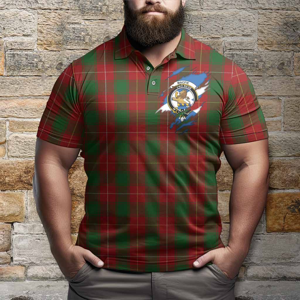 MacFie (McFie) Clan Crest In Me Tartan Polo Shirt Scotland Flag Style