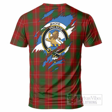 MacFie (McFie) Clan Crest In Me Tartan T-Shirt Scotland Flag Style