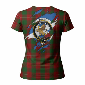 MacFie (McFie) Clan Crest In Me Tartan Women T shirt Scotland Flag Style