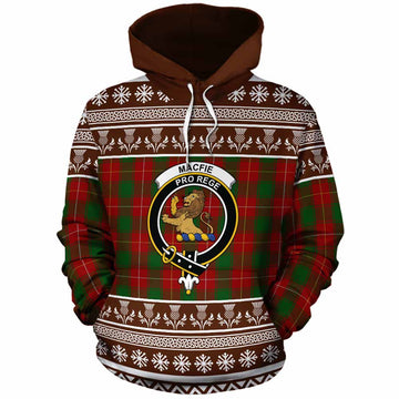 MacFie (McFie) Clan Tartan Christmas Cotton Hoodie with Family Crest