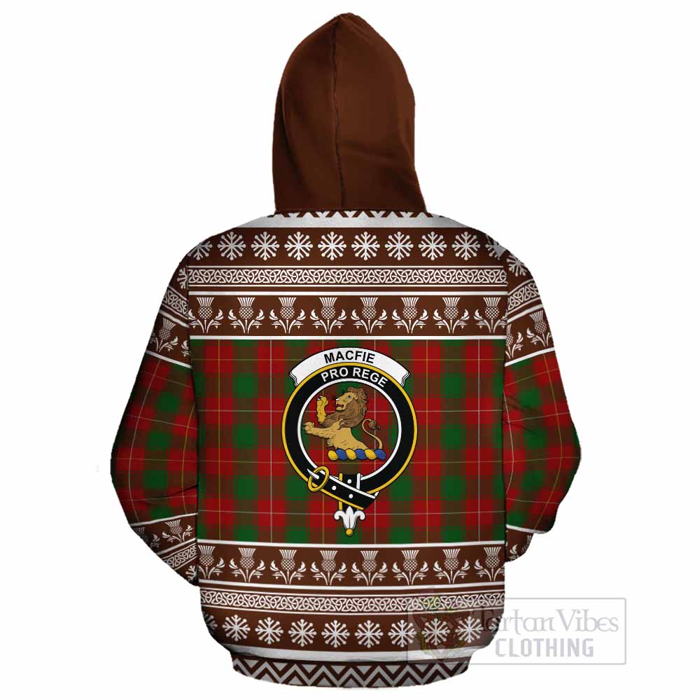 MacFie (McFie) Clan Tartan Christmas Cotton Hoodie with Family Crest - Tartan Vibes Clothing
