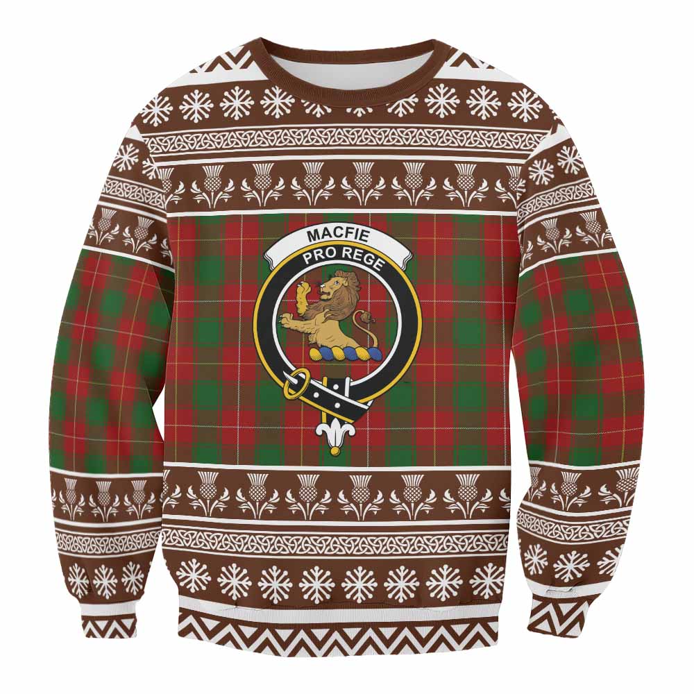 MacFie (McFie) Clan Tartan Christmas Sweatshirt with Family Crest - Tartan Vibes Clothing