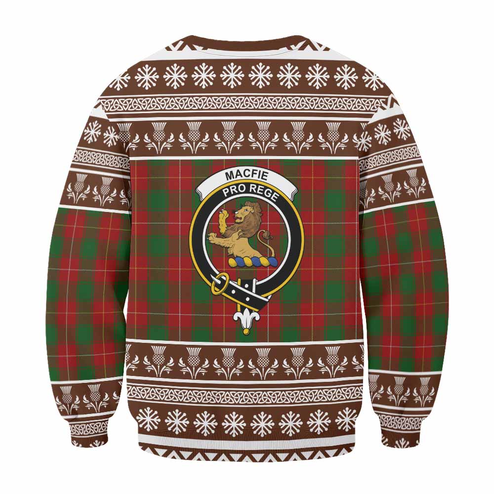 MacFie (McFie) Clan Tartan Christmas Sweatshirt with Family Crest - Tartan Vibes Clothing
