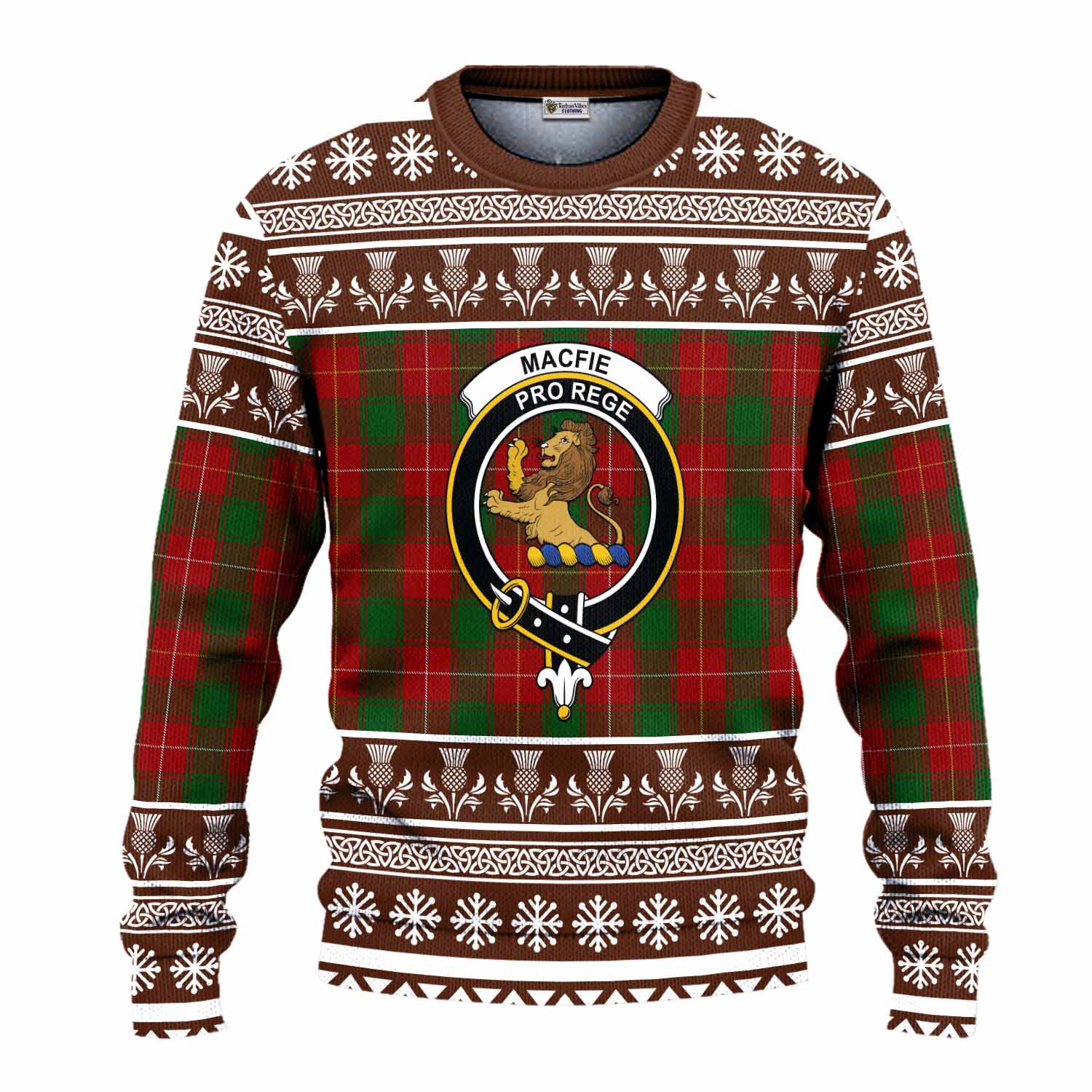 MacFie (McFie) Clan Tartan Christmas Ugly Sweater with Family Crest - Tartan Vibes Clothing