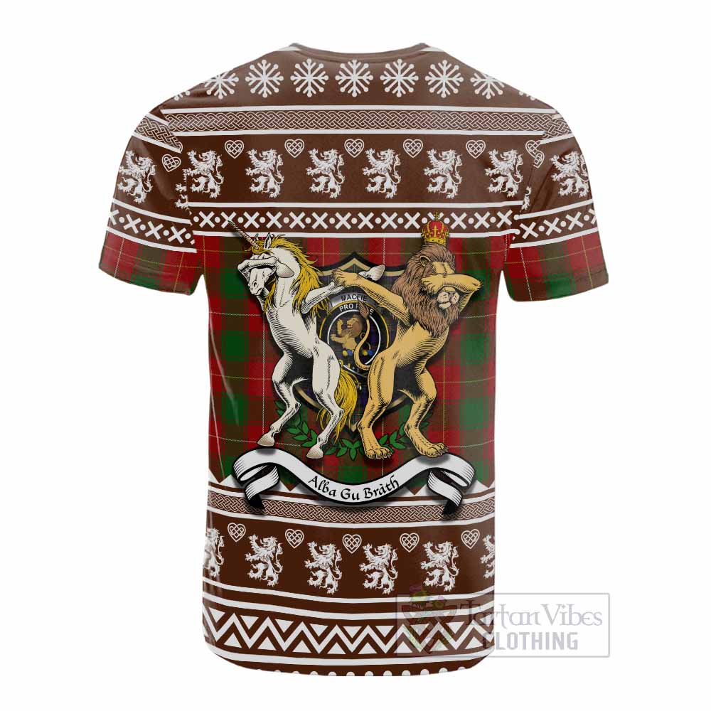 MacFie (McFie) Clan Tartan Crest Christmas Cotton T-shirt Coat of Arms Funny Style - Tartan Vibes Clothing