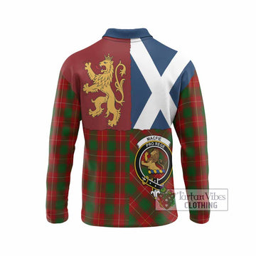 MacFie (McFie) Crest Tartan Long Sleeve Polo Shirt with Lion Rampant Saltire Style