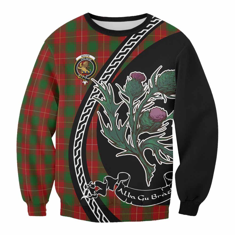 MacFie (McFie) Family Crest Tartan Sweatshirt Alba Thistle Inspired - Tartan Vibes Clothing