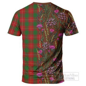 MacFie (McFie) Family Crest Tartan T-Shirt Scottish Thistle Flower Pattern Half Style - Tartan Vibes Clothing